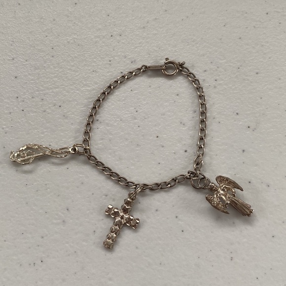 Sterling Silver Charm Bracelet With Three Charms Included - Picture 5 of 15